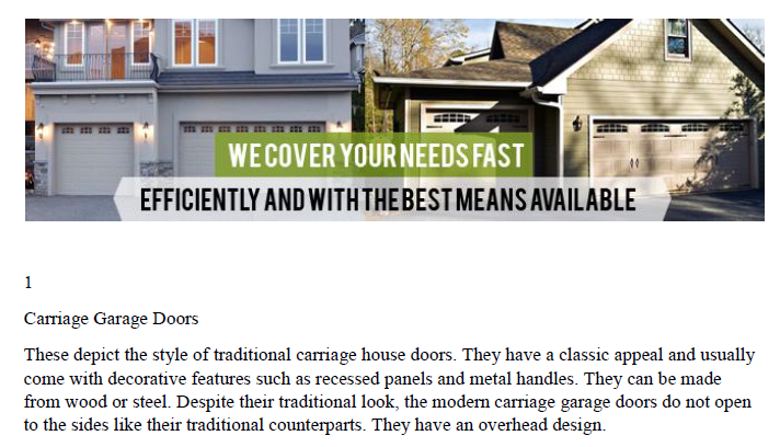 Glossary - Garage Door Repair Westchester