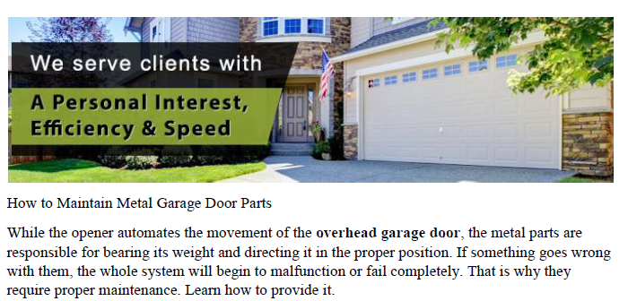 How to Maintain Metal Garage Door Parts - Garage Door Repair Westchester